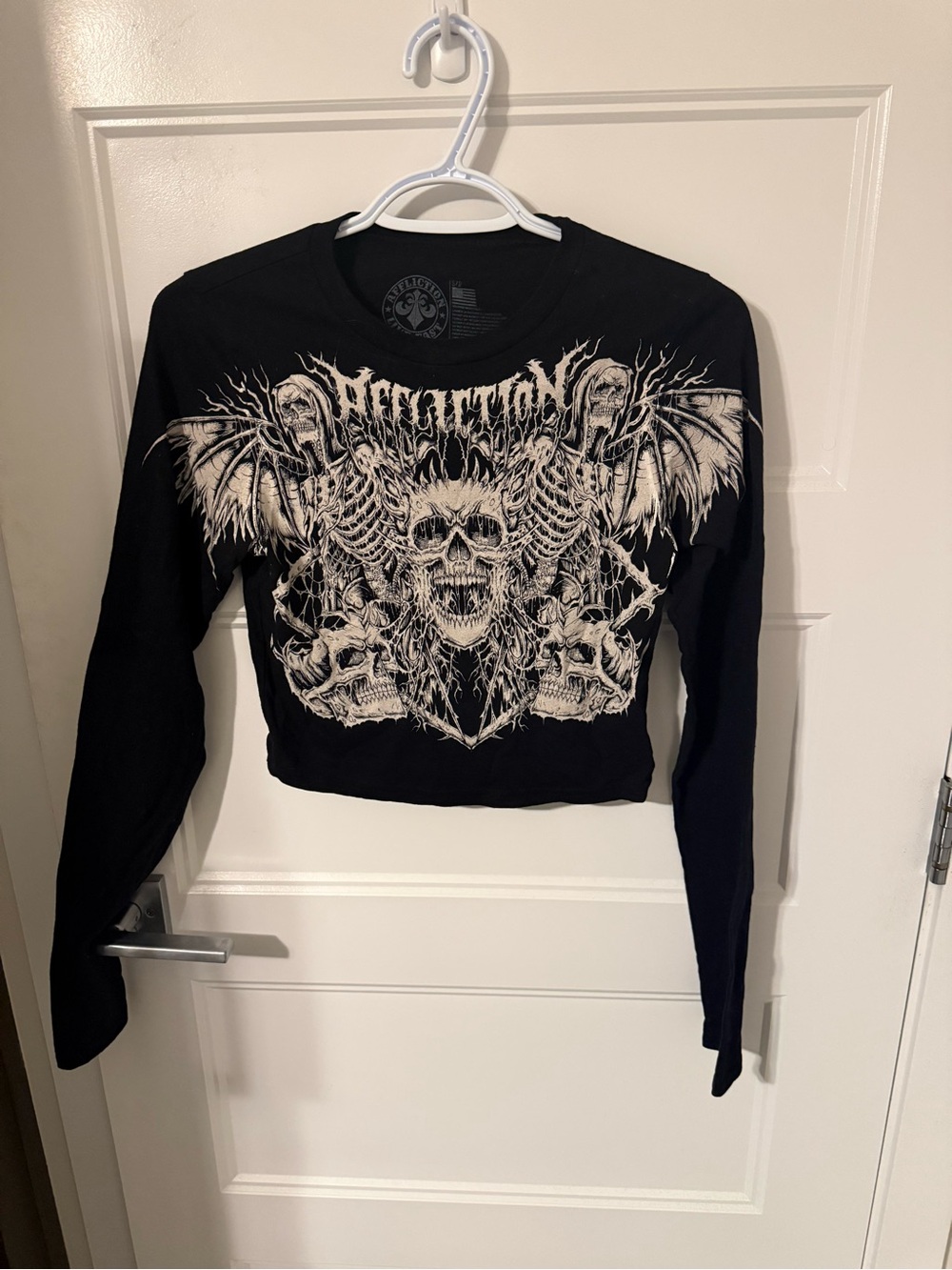 Affliction Graphic Cropped Long Sleeve